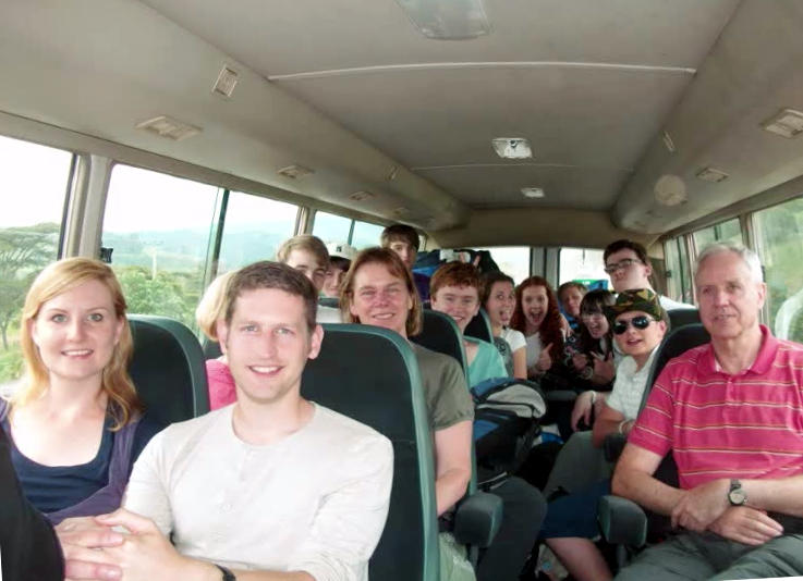 With the Youth Encounter team on a coach in Kenya