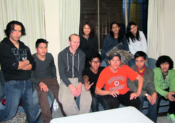 Matt with the youth group in Cochabamba, Bolivia