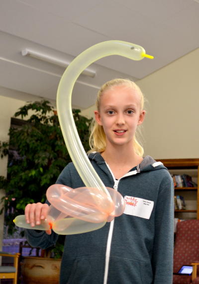 A balloon model of a swan