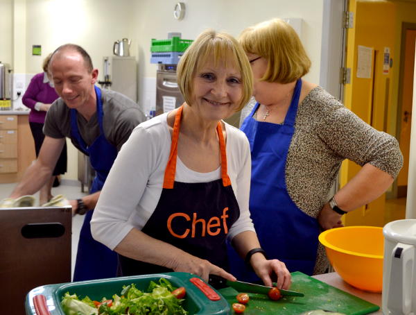 The meal team hard at work in the kitchen