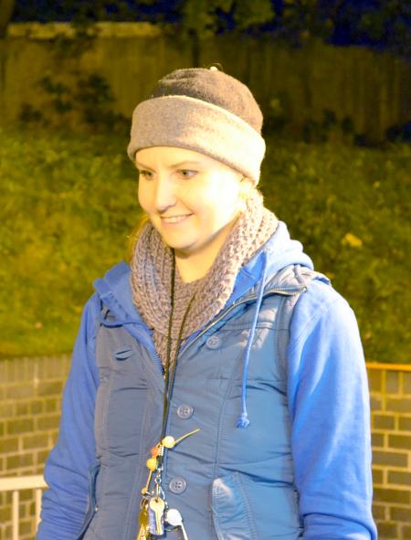 Wrapped up warm on a chilly evening at Slum Survivor