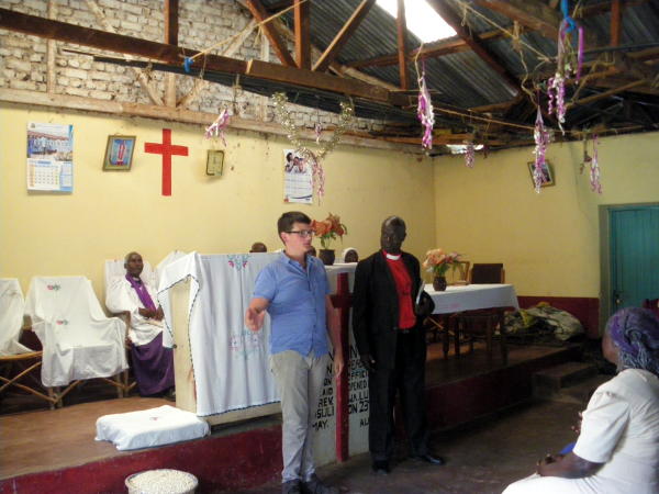 With the Bishop at the front of the church