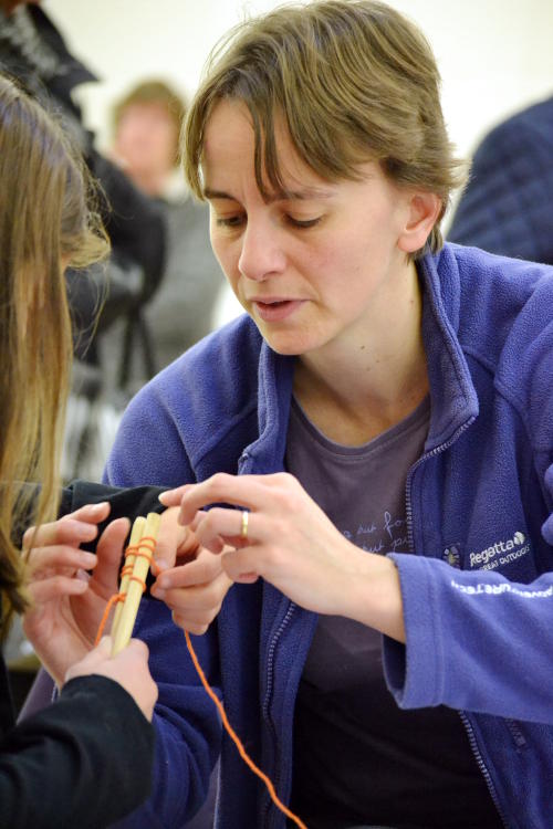 Rachel helping with a craft activity