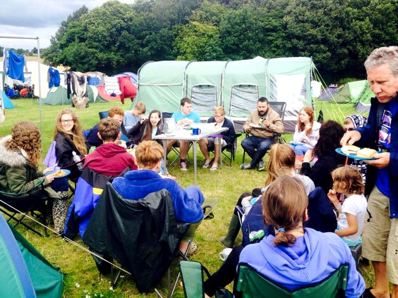 Mealtime in the camp