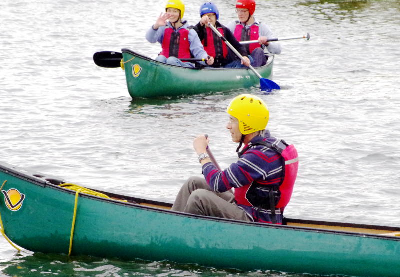 Phil in a canoe