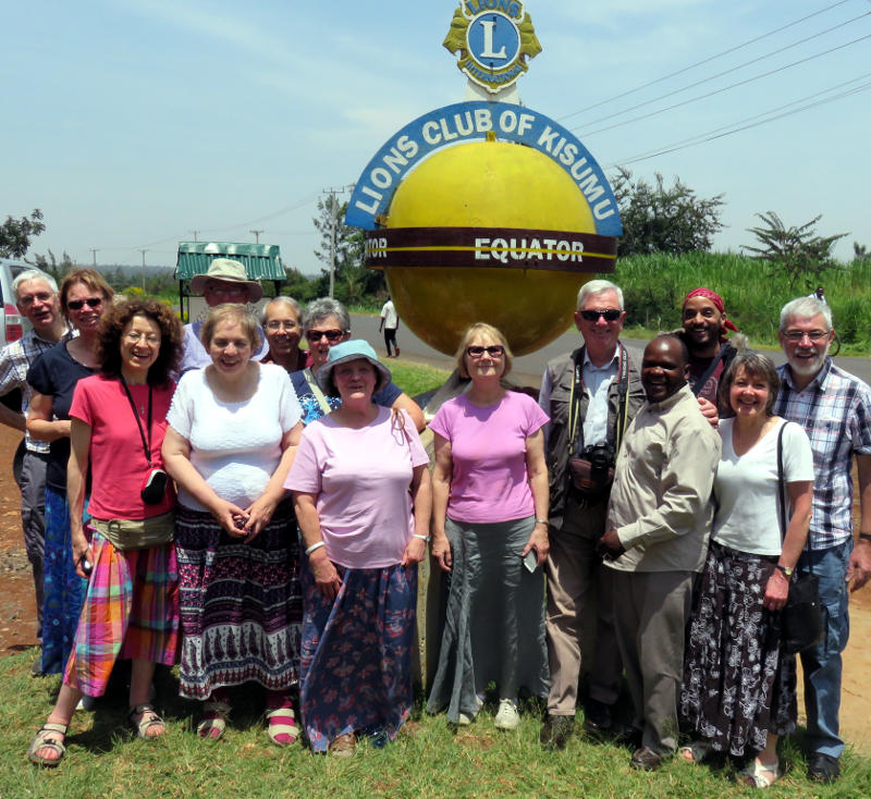 The Christ Church Africa Encounter team at the equator monument near Kisumu, Kenya