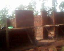 The walls of the kindergarten building going up