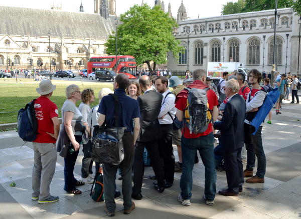 Selly Oak constituents waiting in Parliament Square