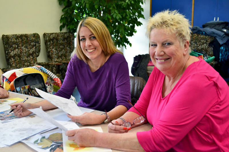 Steph with regular Art Group member Sally