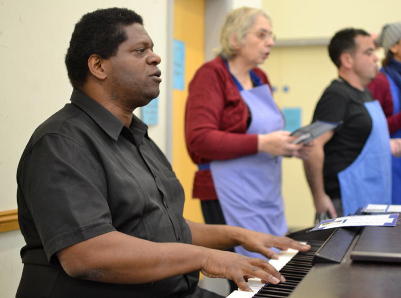 Devon Brown playing the piano