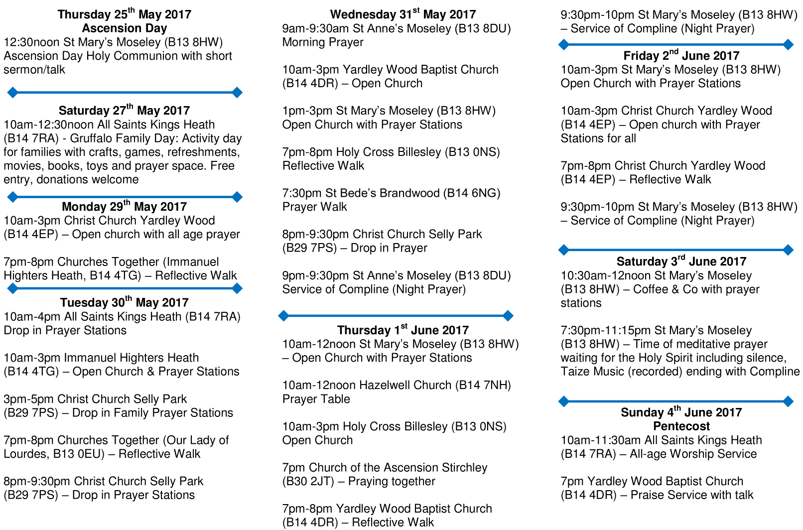 Thy Kingdom Come Moseley Deanery events