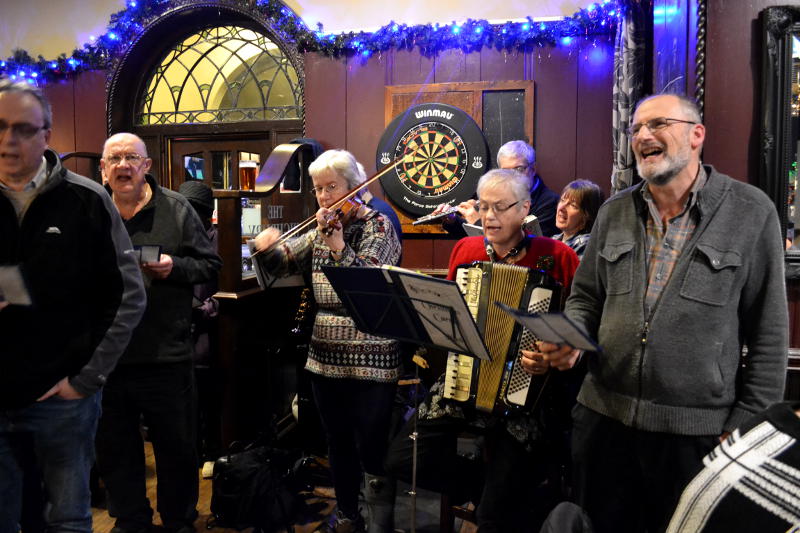 Singers and players at the Highbury pub