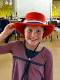 Wearing a party hat