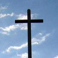 One of the crosses on the roof of the Christ Church building