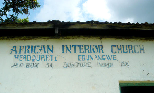 Sign on the African Interior Church building