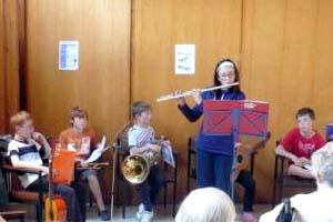 A group playing musical instruments