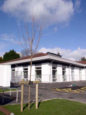 The corner of the building