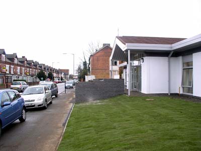 View of the front of the building looking along Pershore Road