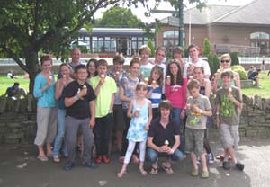 A large group of young people