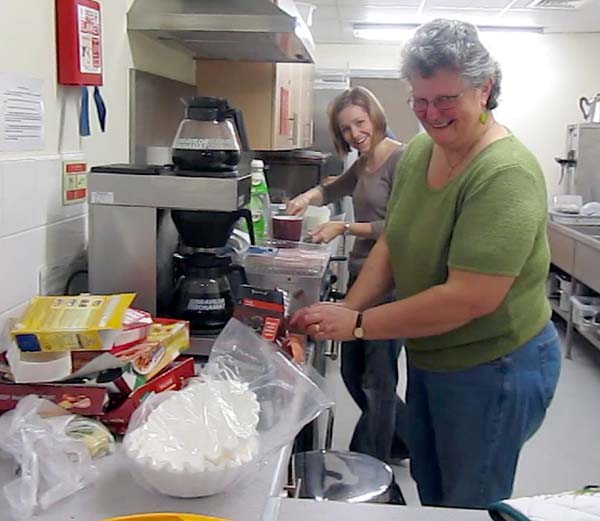 The breakfast team gets to work in the kitchen