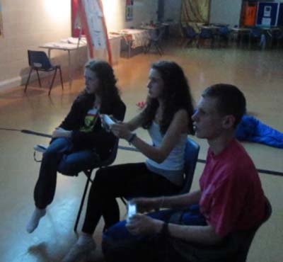 A group with Wii handsets
